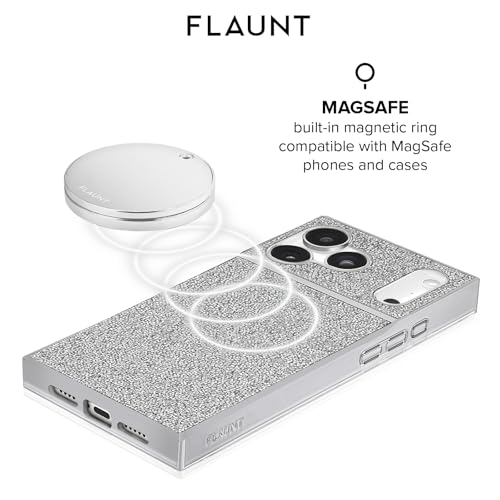 Flaunt MagSafe Compact Makeup Mirror - Magnetic Mirror with Slim Covered Design - Travel Accessory