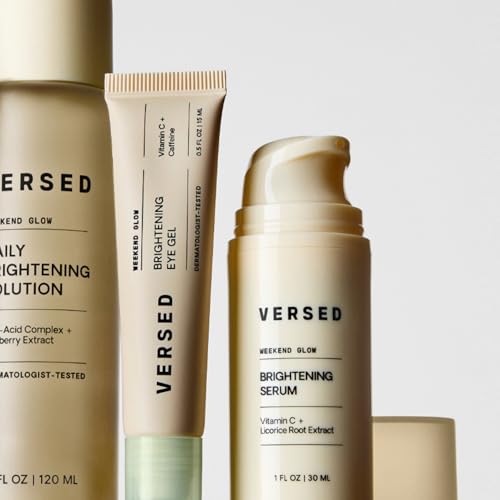 Versed Weekend Glow Eye Gel - Caffeine Under Eye Cream for Dark Circles - Vitamin C Treatment for Dark Spots, Wrinkles & Bags for Under Eyes - (.5 oz)