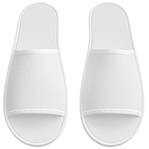 8.5-10 Women & 7-9 Men Linen Open Toe Spa Slippers Bulk Hotel Reusable Indoor Bathroom Travel