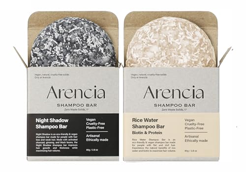 ARENCIA Vegan Shampoo Bar Duo for Hair Growth & Strengthening - Eco-Friendly Natural Hair Care