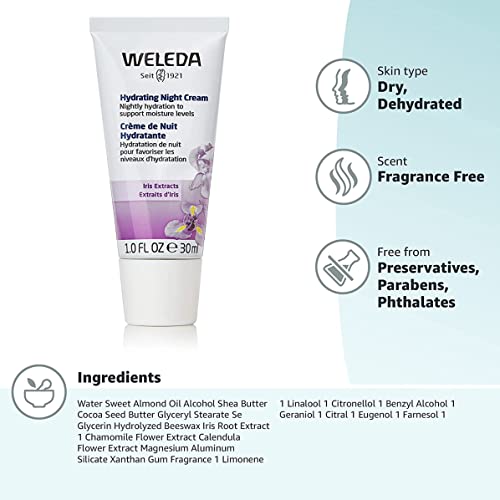 Herbal Weleda Hydrating Night Face Cream for Dry Skin - Plant Rich Moisturizer