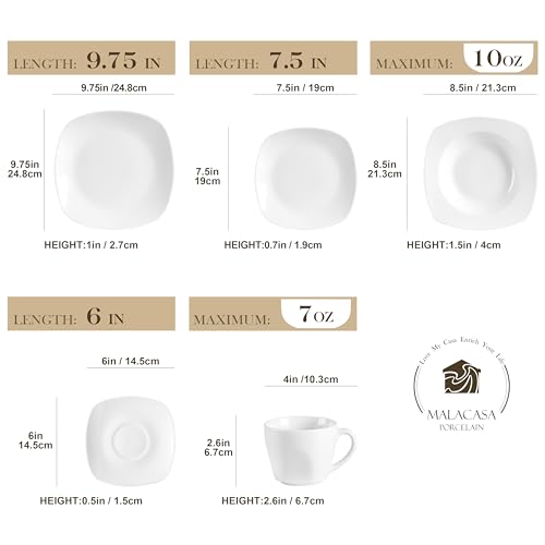 ELISA 30-Piece Porcelain Dinnerware Set for 6 - Grey & White, Chip & Scratch Resistant