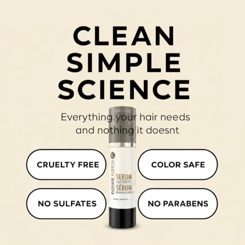 Kashmir Keratin 1.69 Fl Oz Hair Serum for Frizzy & Damaged Hair - Anti Frizz & Shine (Pack of 1)