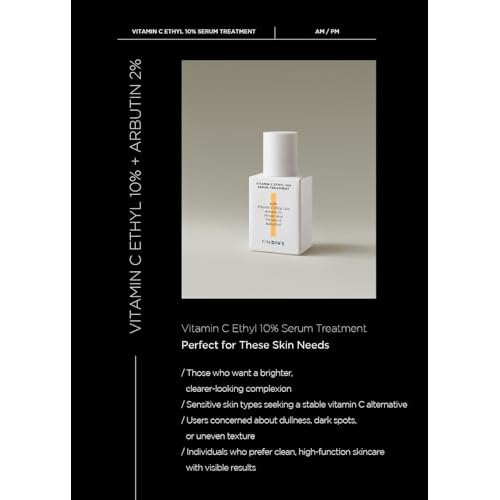 FINDIVE OFFICIAL Vitamin C Ethyl 10% Serum Treatment, Face Dark Spot Corrector and Anti Aging, Uneven Skin Tone, Hydrating Glow, Korean Skincare 1.01 fl.oz