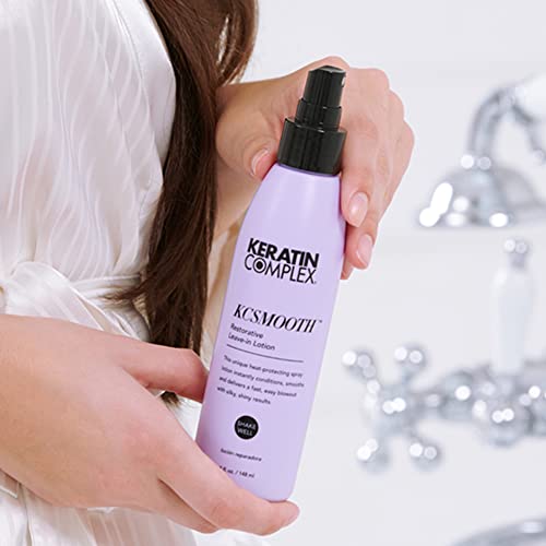 Keratin Complex Restorative Leave-In Lotion for Blow Drying 5oz - Heat Protectant & Smoothing