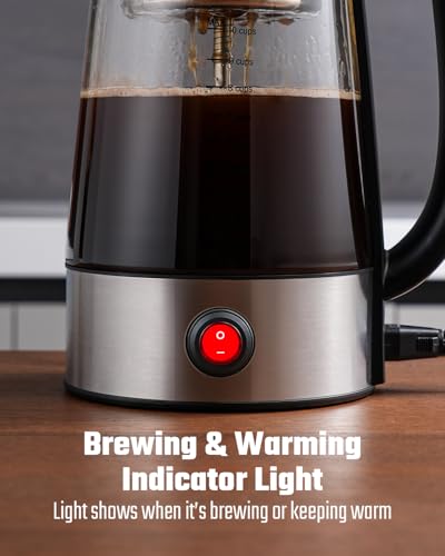 10-Cup Electric Percolator Coffee Pot with Borosilicate Glass Carafe
