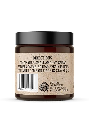 Johnny Slicks Formula 49 Clay Pomade 2 oz - Strong Hold, Matte Finish, Organic Ingredients