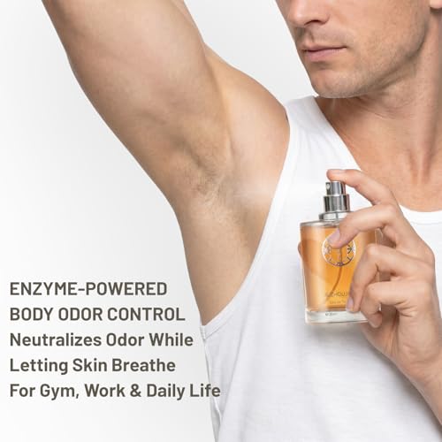 Enzyme Odor Control Body Mist 1.1 Fl Oz - Woody Scent, Gentle & Long-Lasting