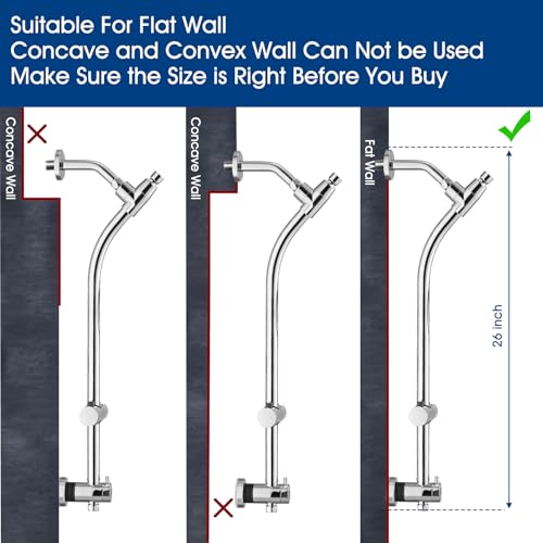 UCLIMAA Chrome High Pressure Shower Head & Handheld Combo with Adjustable Slide Bar