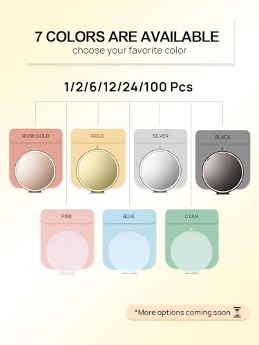 Mini Pocket Mirror 2.5 Inch Double-Sided Compact Makeup Mirror - Gold, 6 Pack