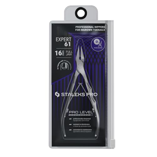 Staleks Pro EXPERT 61 Ingrown Toenail Nippers ? 16mm Blades ? Narrow Tips with Safe Ends ? Stainless Steel ? Professional Pedicure Tool