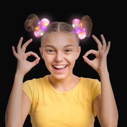 40PCS LED Hair Scrunchies with 3 Light Modes - Luminous Colorful Meteor Yarn Hair Bands for Women & Girls - Pack of 40