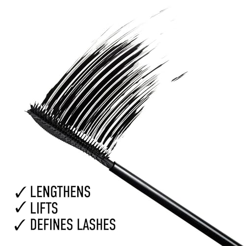 bareMinerals Strength & Length Serum-Infused Black Mascara with Plant-Based Lash Serum, Lengthens, Lifts & Defines for Healthier Lashes, Vegan, Safe for Contact Lens Wearers