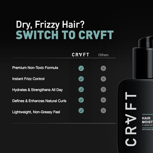 CRVFT Daily Leave-In Conditioner for Men AM - Hair Moisturizer & Oil, 3oz
