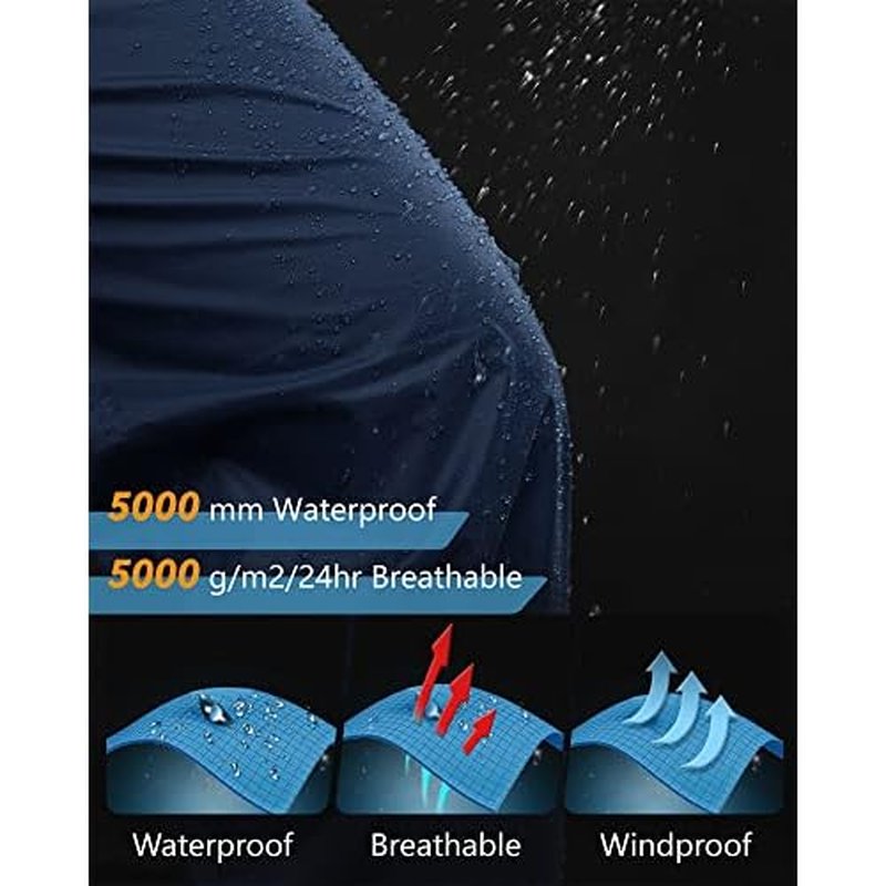 33,000ft Men's Rain Pants, Waterproof Rain Over Pants, Windproof Outdoor Pants for Hiking, Fishing