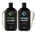Tea Tree Shampoo & Peppermint Conditioner Set - Men's Hair Care - Itchy & Dry Scalp Relief - 2x 16oz - Variation of Shampoo & Conditioner