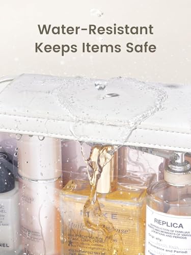 Camdeez White Clear Makeup Case Toiletry Bag Travel Organizer Portable Cosmetic Storage
