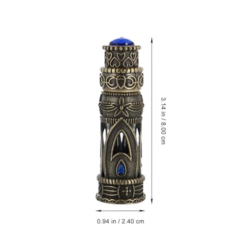 Beaupretty Dubai Perfume Bottle Empty Glass Refillable Vintage Style Perfume Storage Bottle 3.14X1.88X0.94 Inch Middle East Attar Container for Essential Oils