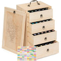 TORIBIO Essential Oil Box, Wooden Essential Oils Storage Holder Organizer for 96 Bottles, Holds 5 to 30 ml for Young Living & Doterra Bottles