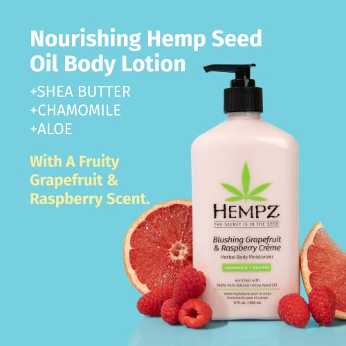 Hempz Body Lotion with Hemp Seed Oil - Citrus & Raspberry, 17 Fl Oz