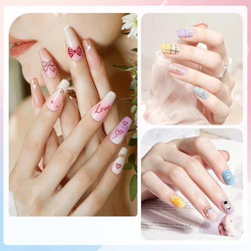 28PCS Nail Stamping Kit with 16 Plates, 8 Gel Polish Colors & Stamper - Nail Art Set