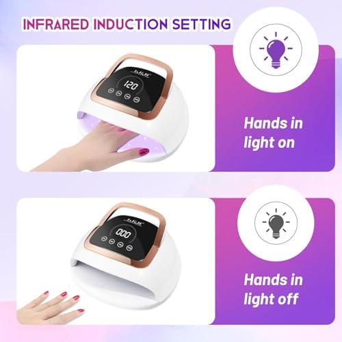 Wisdompark 268W UV LED Nail Lamp - Fast Gel Polish Curing with 4 Timers