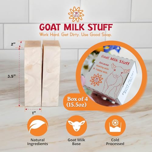 Unscented Goat Milk Soap Bar - Family Farm Handcrafted 4 oz Pack of 4
