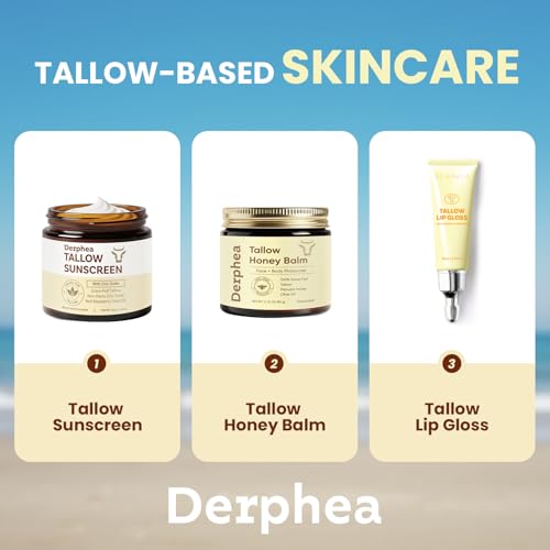 Tallow Honey Balm & Sunscreen Set for Mature Skin – Natural Organic Moisturizer with Zinc Oxide – Variations of THIS Listing
