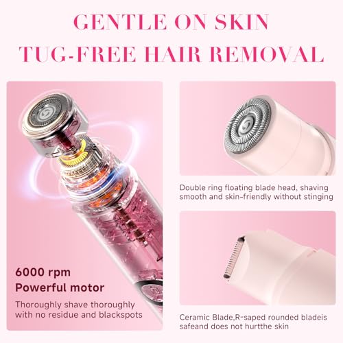 Pink Bikini Trimmer for Women - Rechargeable Waterproof Electric Razor