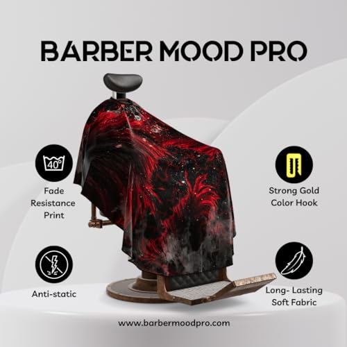 Professional Hairdressing Cape with Adjustable Neck for Barbers and Salons - Red