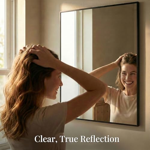 30x36 Inch Matte Black Rectangular Bathroom Vanity Mirror - Variation of THIS listing