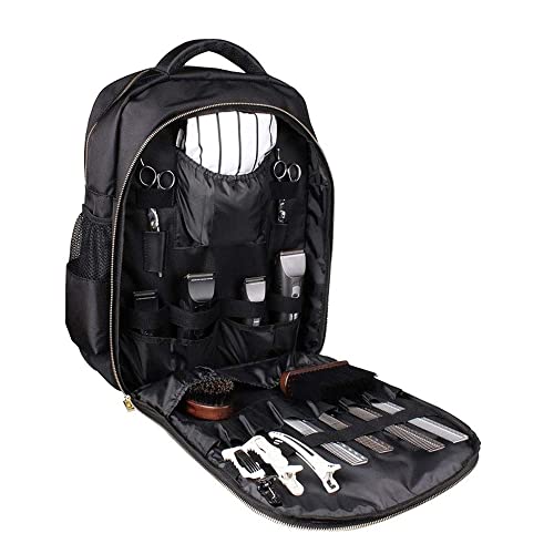 Portable Backpack for Clippers & Supplies - Hair Clippers Organizer Bag - Large - Travel Bag for Barbers & Hairstylists - Tools (BLACK)