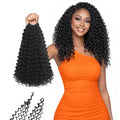 12 Inch Curly Crochet Hair for Black Women - 4-in-1 Deep Wave Pack of 7 - 1B
