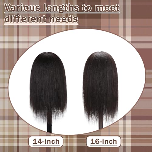 YODIDI 16-Inch Human Hair Mannequin Head for Hair Styling & Practice