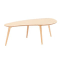 Natural Solid Wood Oval Coffee Table with 4 Removable Legs – 23"D x 48"W x 15"H