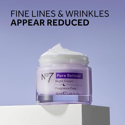 No7 Pure Retinol Night Cream - 1.69 Fl Oz - Anti-Aging Face Moisturizer with Collagen & Hyaluronic Acid