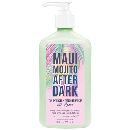Brown Sugar Maui Mojito After Dark Tan Extender & Tattoo Enhancer, Agave Lime Shea Butter with Tigergrass & Ocean Botanicals, 18 Fl Oz