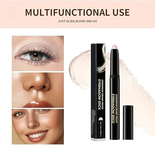 MAEPEOR 10 Colors Cream Eyeshadow Stick Silky Smooth Matte Shimmer Eyeshadow Pen Waterproof and Long Lasting Shadow Pencil for Girls and Women (Color 03)