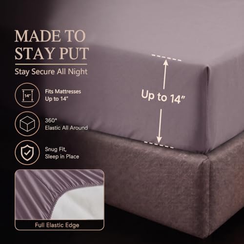 Oversized King Comforter Set Dusty Purple - 7 Piece Bed in a Bag