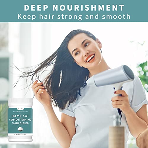 16 oz BTMS 50 Conditioning Emulsifier for Hair and Skin Care - Pack of 1 Pound