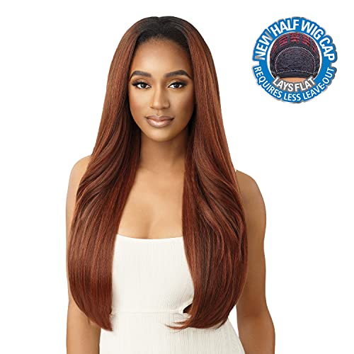 Outre Half Wig Cap Neesha H303 Flat Lay Quick Weave 2 Pack Natural Texture