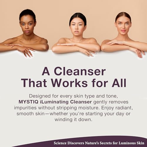 Lira Clinical MYSTIQ iLuminating Cleanser - Moisturizing Face Wash with Vitamin C, Orange Plant Stem Cells, and Plant Extracts - Gentle Facial Cleanser Supports Skin Barrier and Hydration - 6 Oz