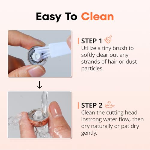 Replacement Heads for Facial Hair Removal: Original Heads Replacement Set for 2 in1 Eyebrow Trimmer - Painless Razor Head for Women - Suitable for VG VOGCREST Model VG-102, VG-1023, VG-1024