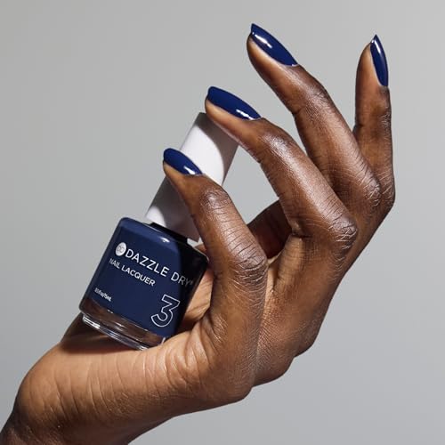 Dazzle Dry Nail Lacquer (Step 3) - Midnight Sky - A rich deep inky blue. Full coverage cream. (0.5 fl oz)