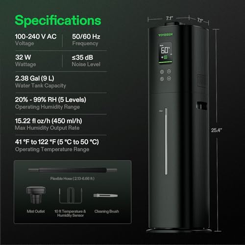 VIVOSUN AeroStream H09 9L Wi-Fi Humidifier for Grow Rooms & Tents