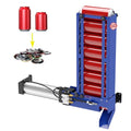 Pneumatic Can Crusher with Hopper - Blue, Heavy Duty Wall Mount Recycling Tool
