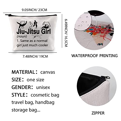 XYANFA Jiu Jitsu Girl Makeup Bag Martial Art Gift Sport Gift Taekwondo Jiu Jitsu Mma Muay Thai Bjj Lover Cosmetic Bag (Jiu- Jitsu Girl)