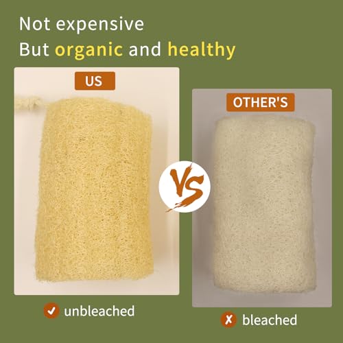 Natural Luffa Sponges Exfoliating Body Scrubber(4.7" Family 6Pack),Organic Loofah Unveil Your Skin's Natural Beauty