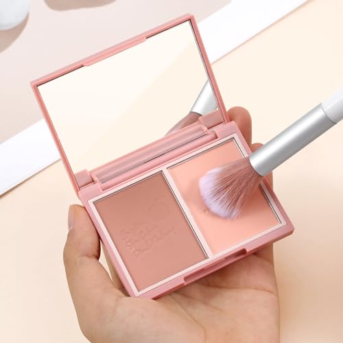 Boobeen Highlighter Contour Makeup Palette Face Matte Bronzer Powder, Compact Contouring Blush for Cheeks, Natural Long Lasting with Brush