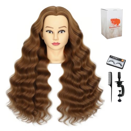 Mannequin Head 99% Human Hair for Hairstyling - Heat Resistant Manikin Head for Cosmetology Students, Professionals & Practice Exams (Blond 27#)